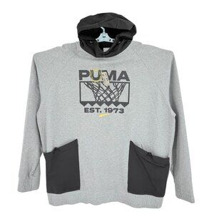 Puma Men's Winning Shot Gray Graphic Tech Pullover Hoodie Size L‎ Outerwear NWT